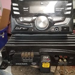 Double DIN Stereo And Amp