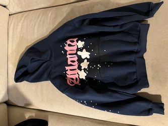 Atlanta Graphic Pullover Hoodie Navy Blue
