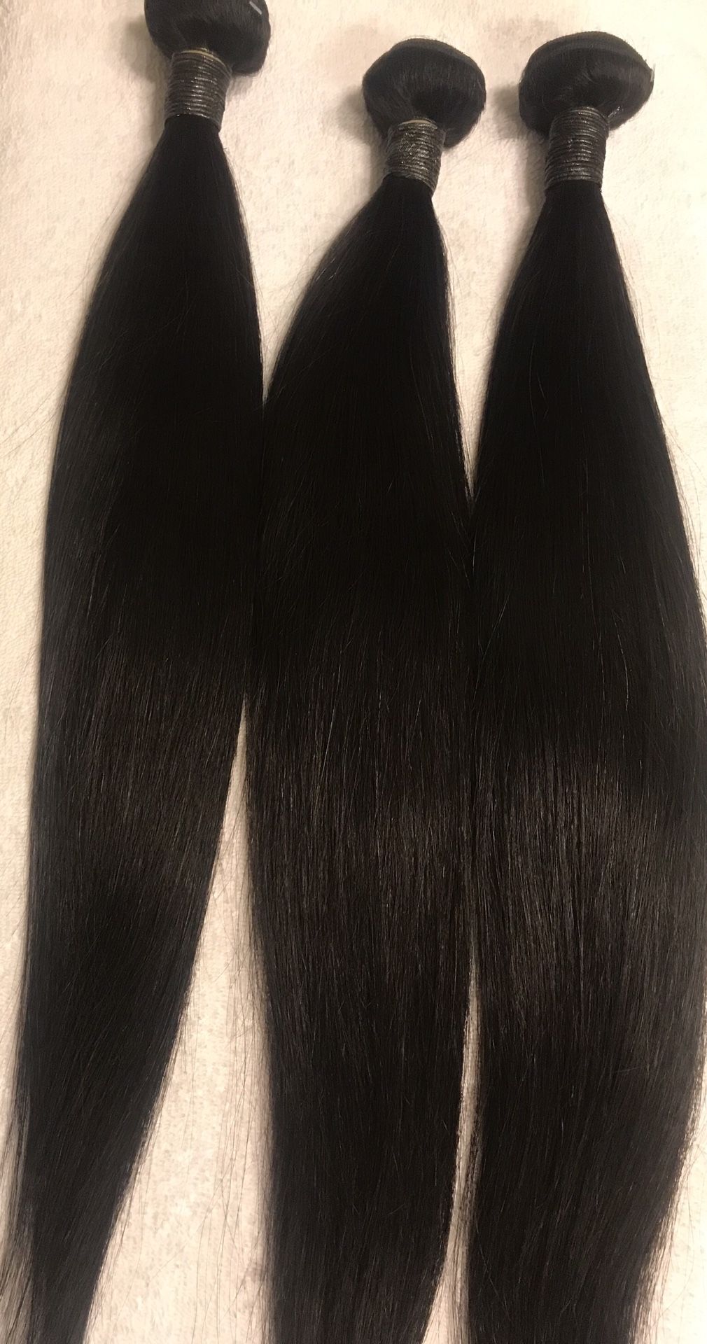 Straight hair bundle deal 18”20”22” with 16” closure free part.