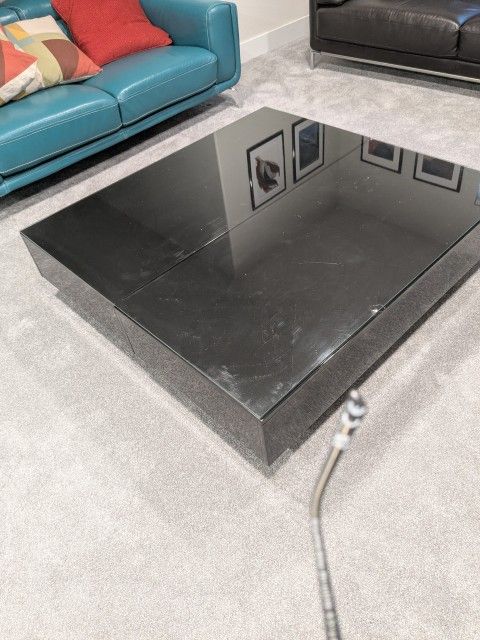High Gloss Glass Top Coffee Table -Black
