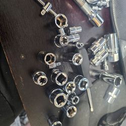 Two incomplete socket and wrench sets