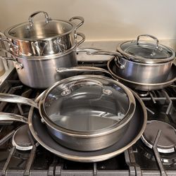 Greenpan Premier Max Nonstick Stainless Steel Ceramic Pots And Pan Set