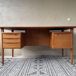 Danish Modern Teak Floating Desk by Peter Løvig 1960s