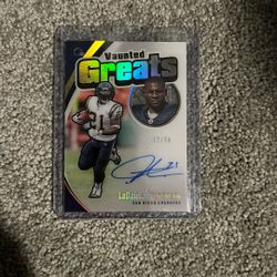 2021 PANINI FOOTBALL VAUNTED GREATS LaDainian Tomlinson ON CARD AUTO #/50 HOF