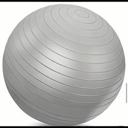 New workout ball with pump  Anti-Slip Anti-Burst  Color: grey Size: 26in / 65cm    Personal training Home fitness Gym equipmemt Abs Core Cardio Weight