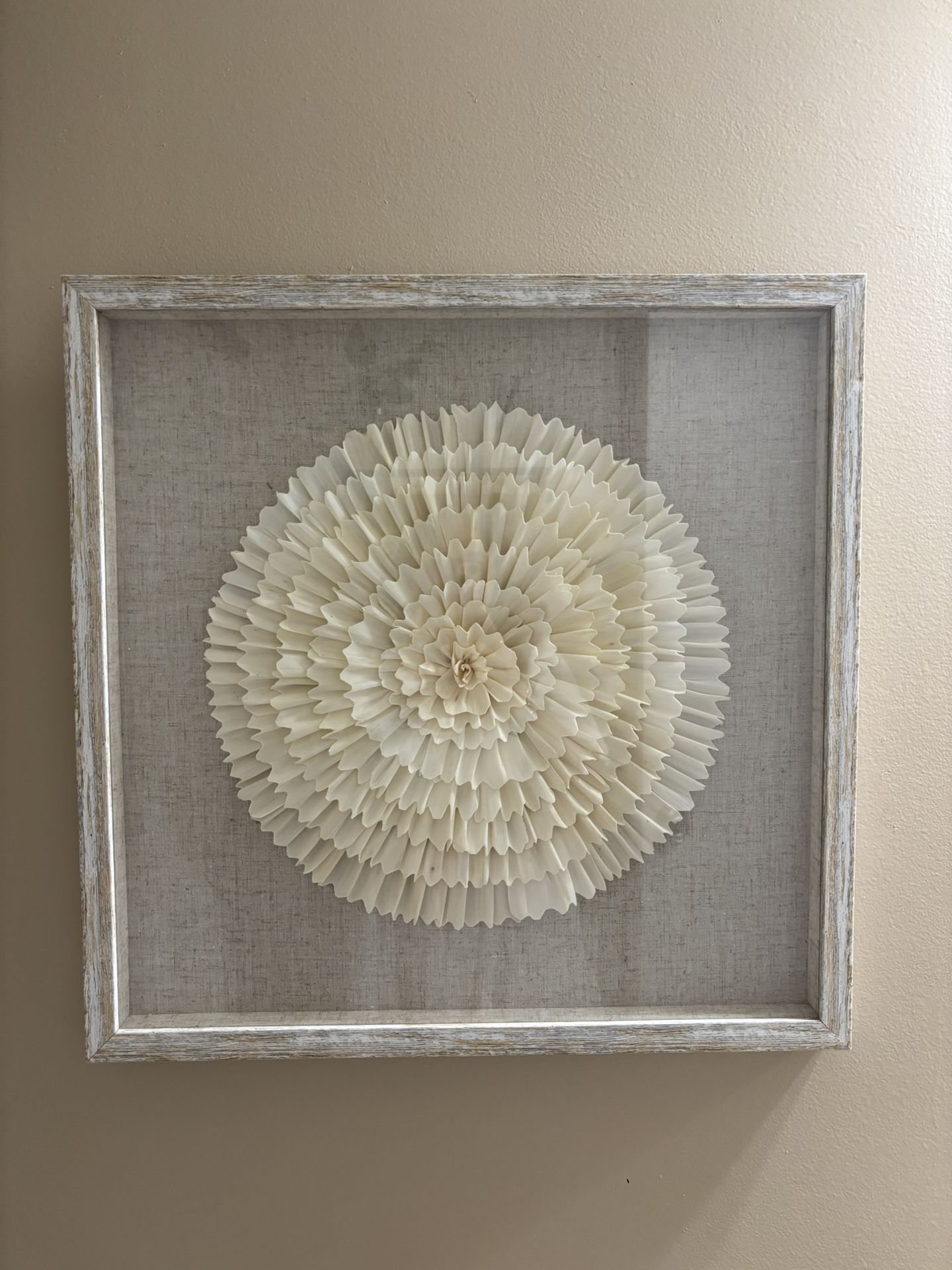 Gray Frame With White Flower Design Frame