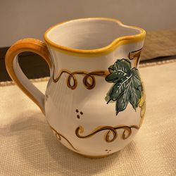 Vintage Italian Ceramic Pitcher Tadinate Hand Painted