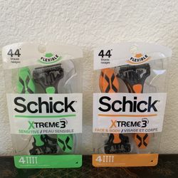 Schick Xtreme 3-Blade Sensitive Men's Disposable Razors, 4 Ct, Aloe Comfort Strip Protects Skin From Irritation. New $13 for both