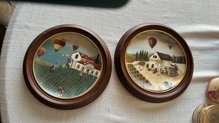 Vintage Lowell Herrera Vandor  framed plates