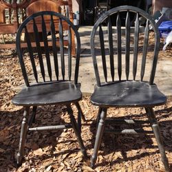 2 Black Chairs Also Have Table To Match