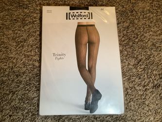 Wolford Trinity tights, strip design, color black/black, size: M