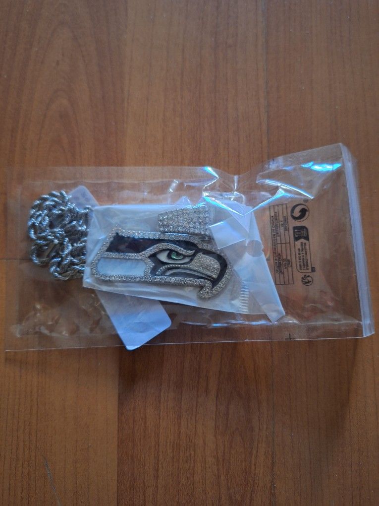 Seattle Seahawks Rhinestone Pendant Necklace