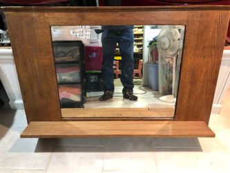 Antique oak bar mirror