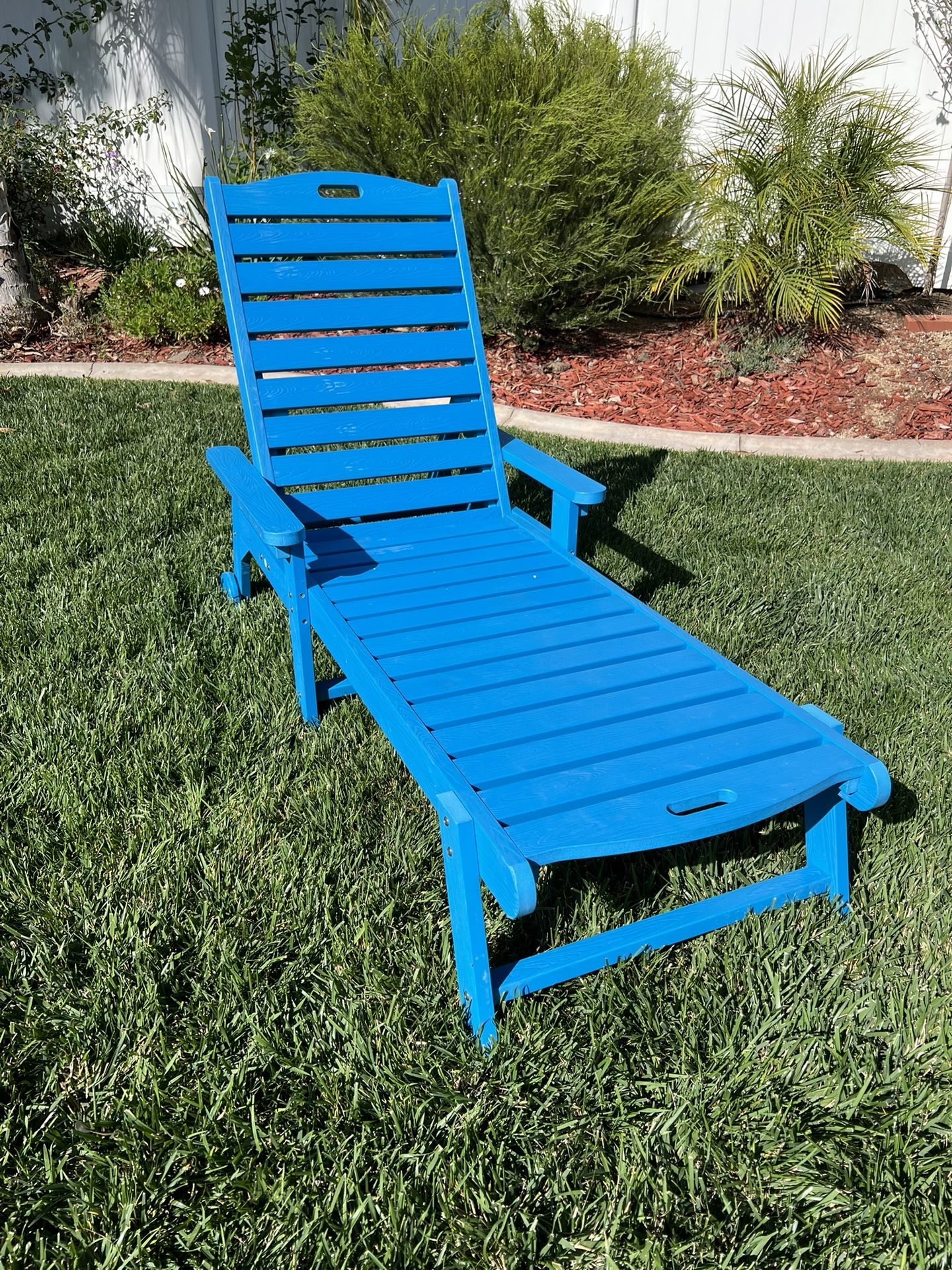 LUE BONA Outdoor Chaise Lounge, HDPS Material, 3-Year Warranty, Patio Lounge Chair with Adjustable Backrest, Resin Pool Lounge Chairs with Wheels for