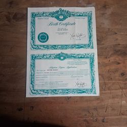 Original Cabbage Patch Kid Birth Certificate / Adoption Paper