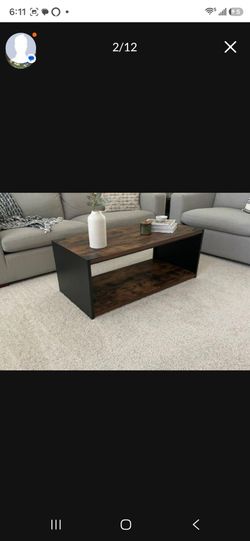 Matte Black Rectangle Wood Coffee Table with Open Box Frame and Bottom Shelf. SEE ALL 12 PICS SOLD SEPARATELY