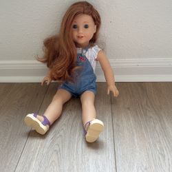 American Girl Doll With Bed And Clothes 