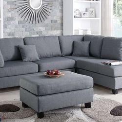 Sectional Sofa Set With Ottoman