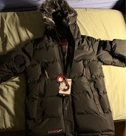 Canada Weather Gear Men’s Heavyweight Puffer Parka Jacket Black