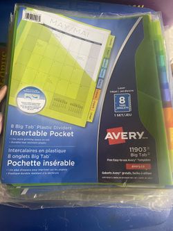Avery 8 Big Tab Insertable Pockets