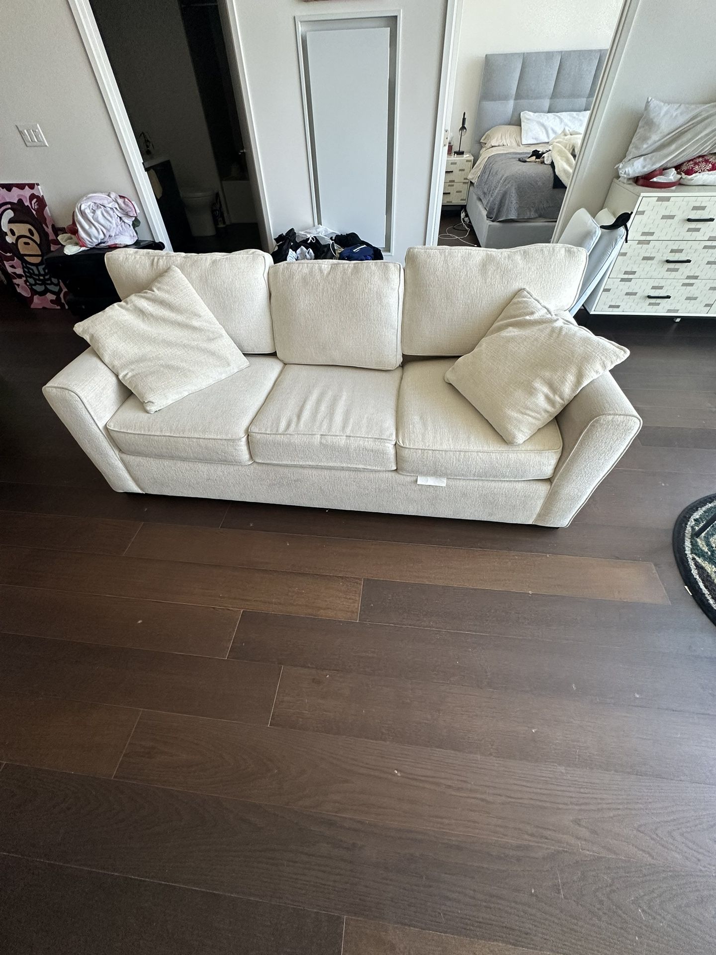 Cypress III 83" Microfiber Beige Sofa