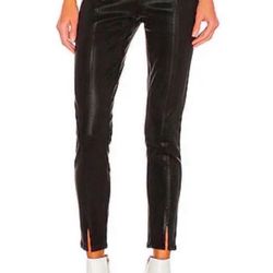 NWT Paige Jeans Talita Zip Ultra Skinny Black Fog Luxe Coating Sz 30   
