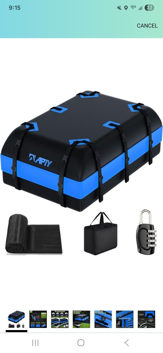 21 Cubic Feet Car Rooftop Cargo Bag Carrier