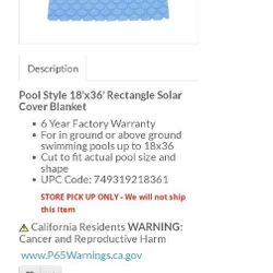 New Solar Swimming Pool Heating Blanket 