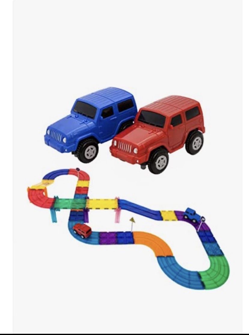 PicassoTiles 30 Piece Race Car Track Building Block