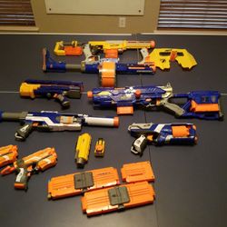 Nerf Guns LOT With Accessories 