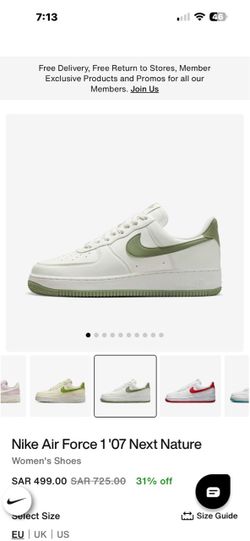 Nike air force 1’07 Next Nature Size 7.5 woman
