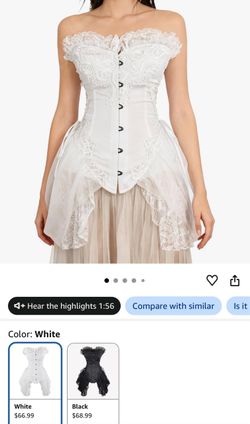 White Lace Trim Bustier Corset Top