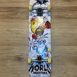 Vintage World Industries Skateboard Flame boy Wet Willy Original Complete Deck 