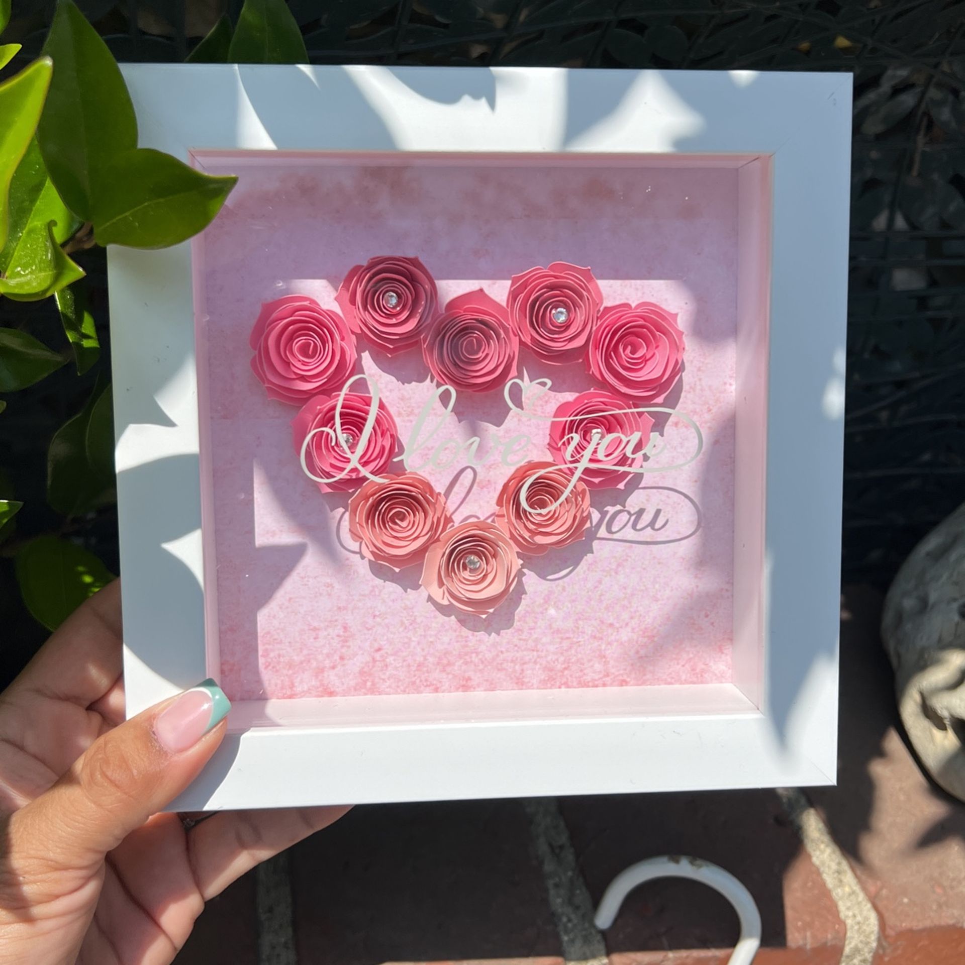 I Love You Flower Shadow Box