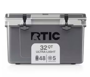 RTIC Outdoors Ultra-Light Grey 32 Quart(s) Hard Insulated Chest cooler with Drainage Spout