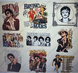 Bruno Mars DTF t-shirts