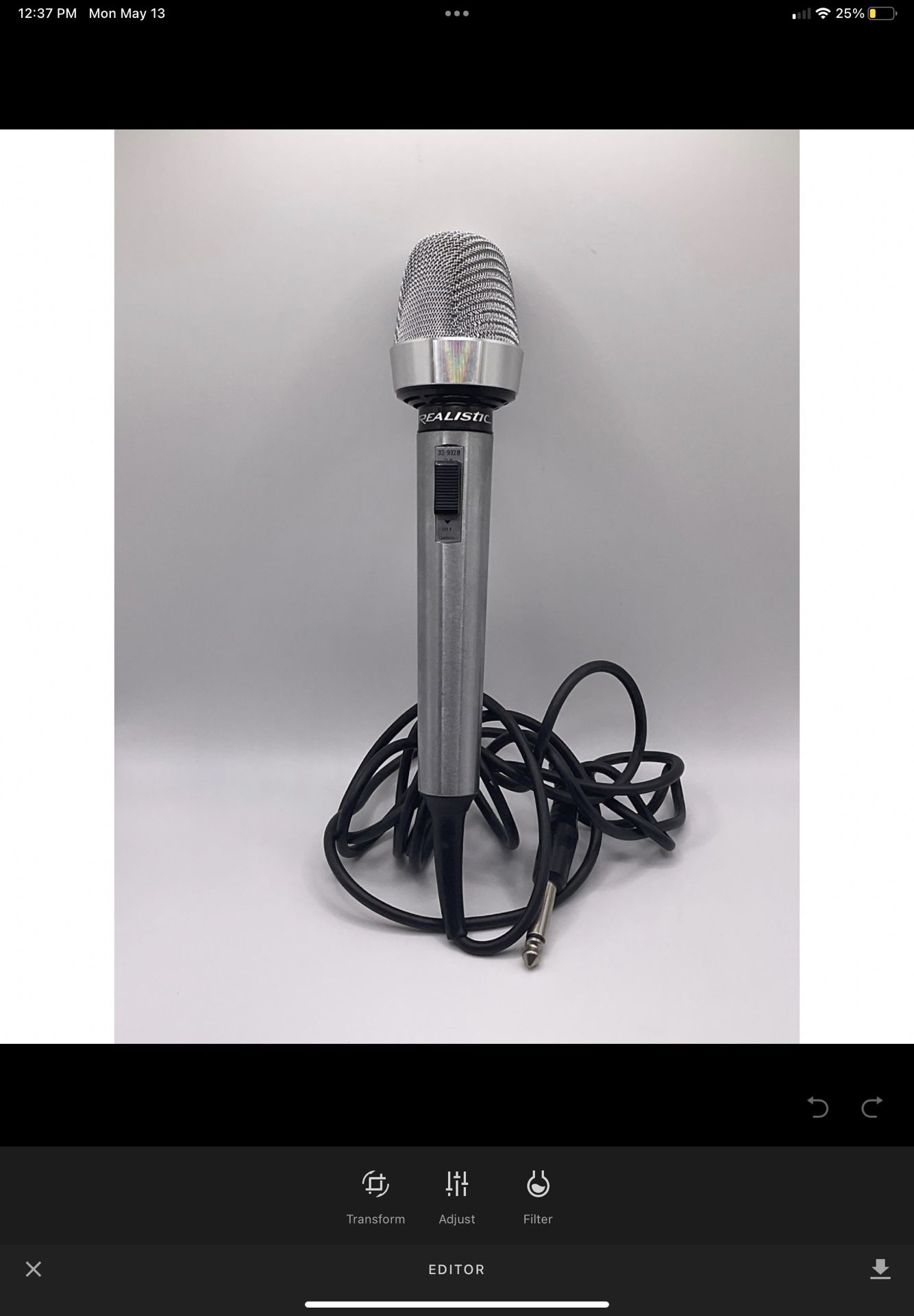 REALISTIC Brand Cardioid Dynamic Microphone 