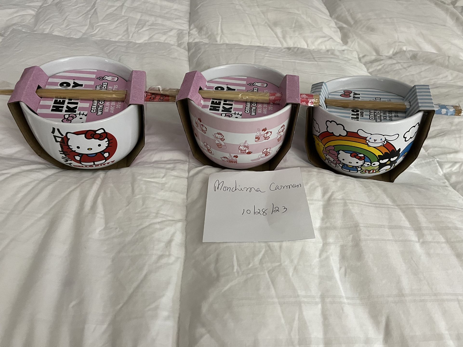 Brand New Hello Kitty Bowl With Chopstick.