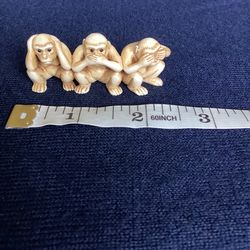 Japanese 3 monkeys netsuke