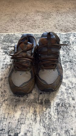 Brown and blue asicis size 6 women