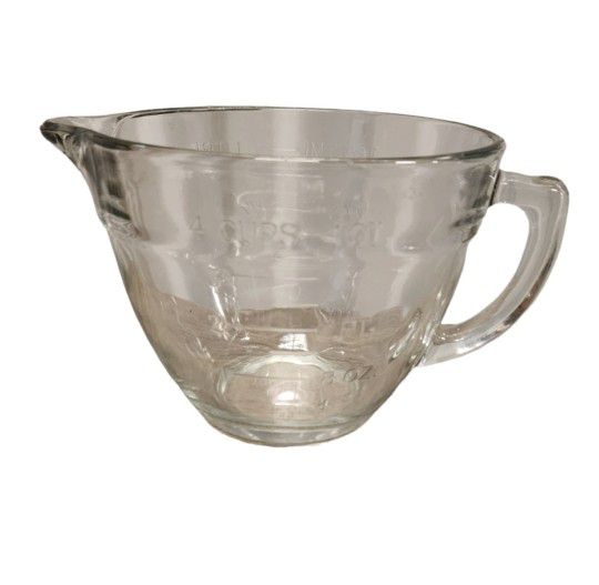 Pampered Chef 1 Quart Clear Glass Measuring Mixing Bowl Handle & Spout 4 Cup