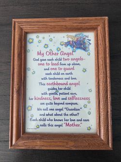 1998 Abbey Press “My Other Angel” Framed Poem