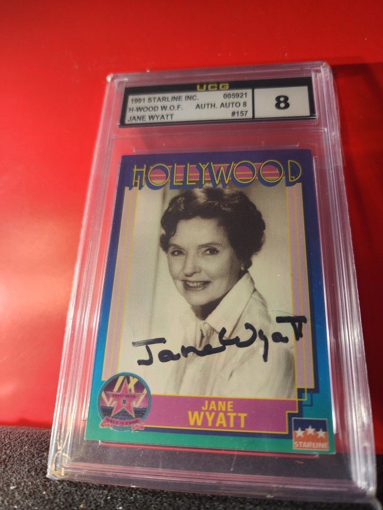 Jane Wyatt "Actress Father knows best "Autographed Signed 1991 Starline Hollywood Card #157 UCG 8
