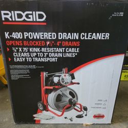 RIDGID K-400 Drain Cleaning Snake Auger Machine, C-31 IW 3/8 in. x 50 ft