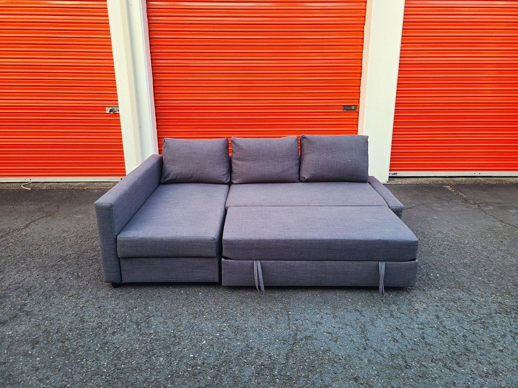 Grey Sleeper Sectional Couch - Free Delivery