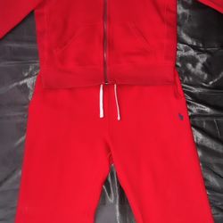 Red Polo Ralph Lauren Outfit Sweater Size Medium Sweats Size Large 