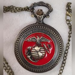 Quarts United States Marine Analog Necklace Watch