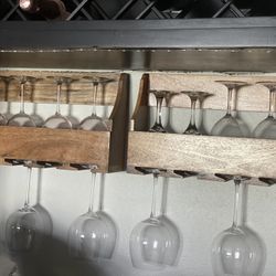 2 Wine and wineglass holder. (cups not included )