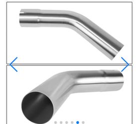 45 DEGREE DIY CUSTOM MANDREL EXHAUST TUBING, 3" OD, STAINLESS STEEL,UNIVERSAL FIT,POLISHED FINISH