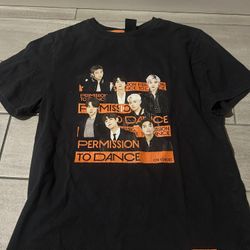 BTS permission to dance tshirt as is condtion size medium has cracking in vinyl